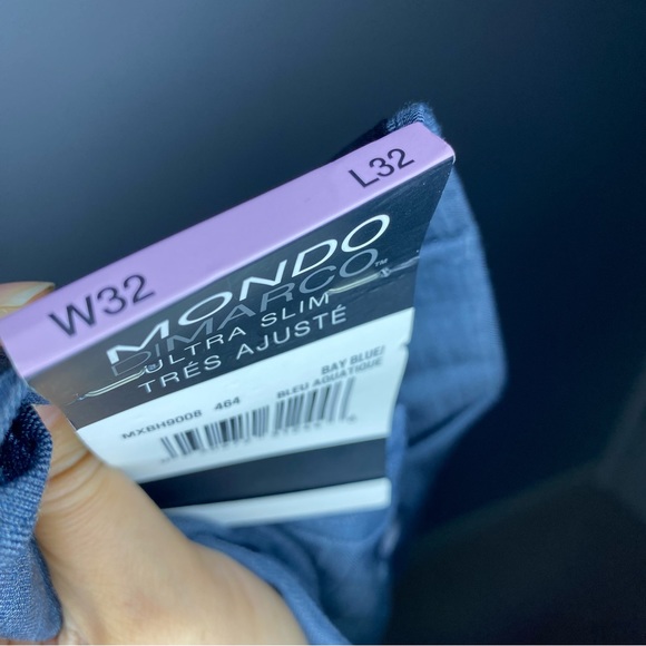 [32] Mondo Di Marco Ultra Slim Dress Pants | Blue - Picture 3 of 9
